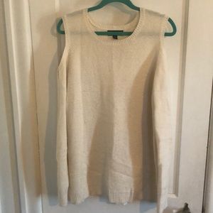 Cream Cold Shoulder Sweater